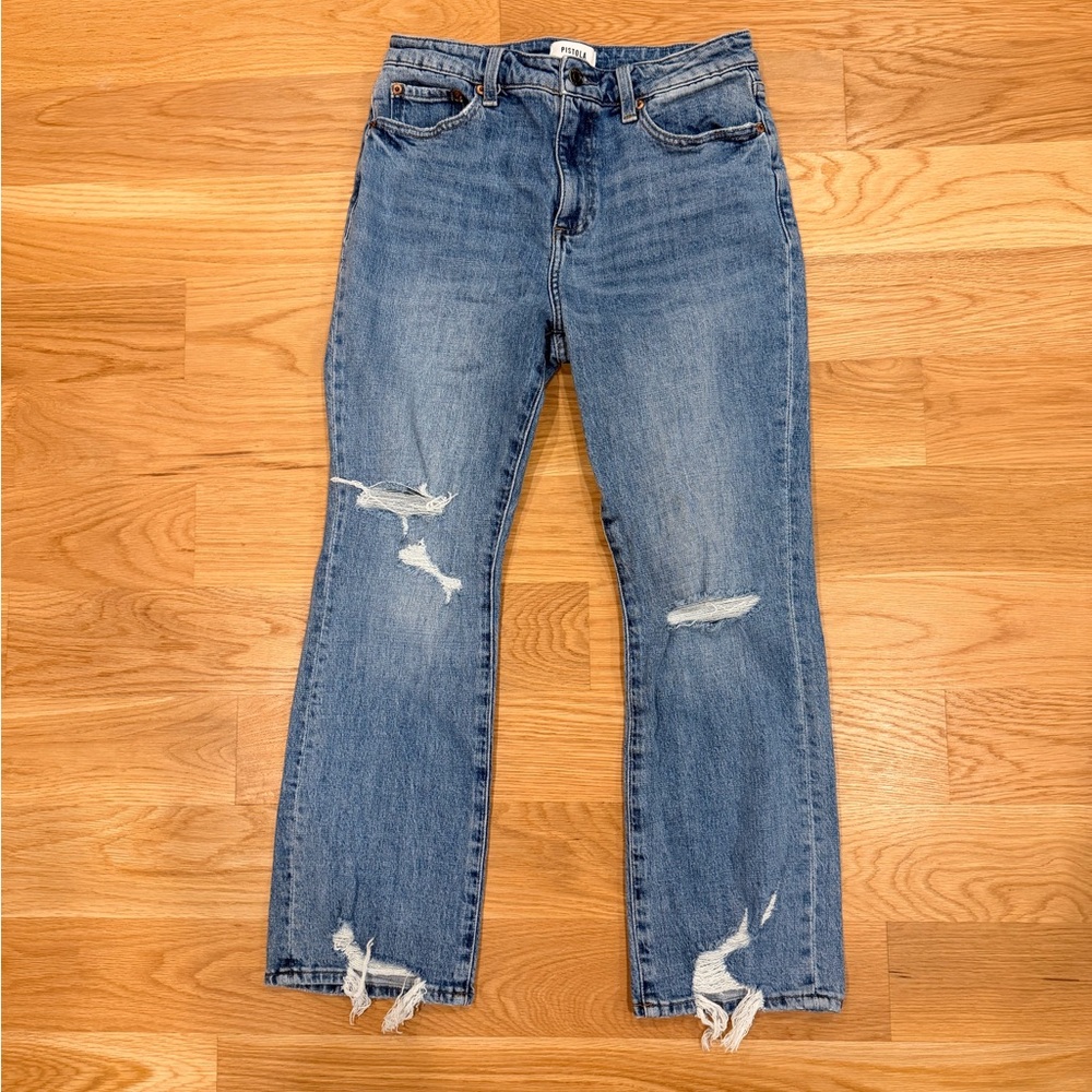 Pistola Lennon Distressed High Waist Ankle Bootcut Jeans Women’s size 28